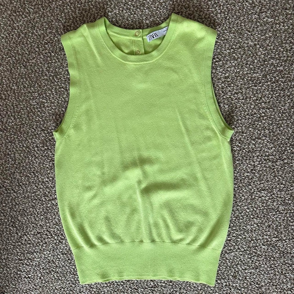 ZARA neon sweater vest top (size medium)